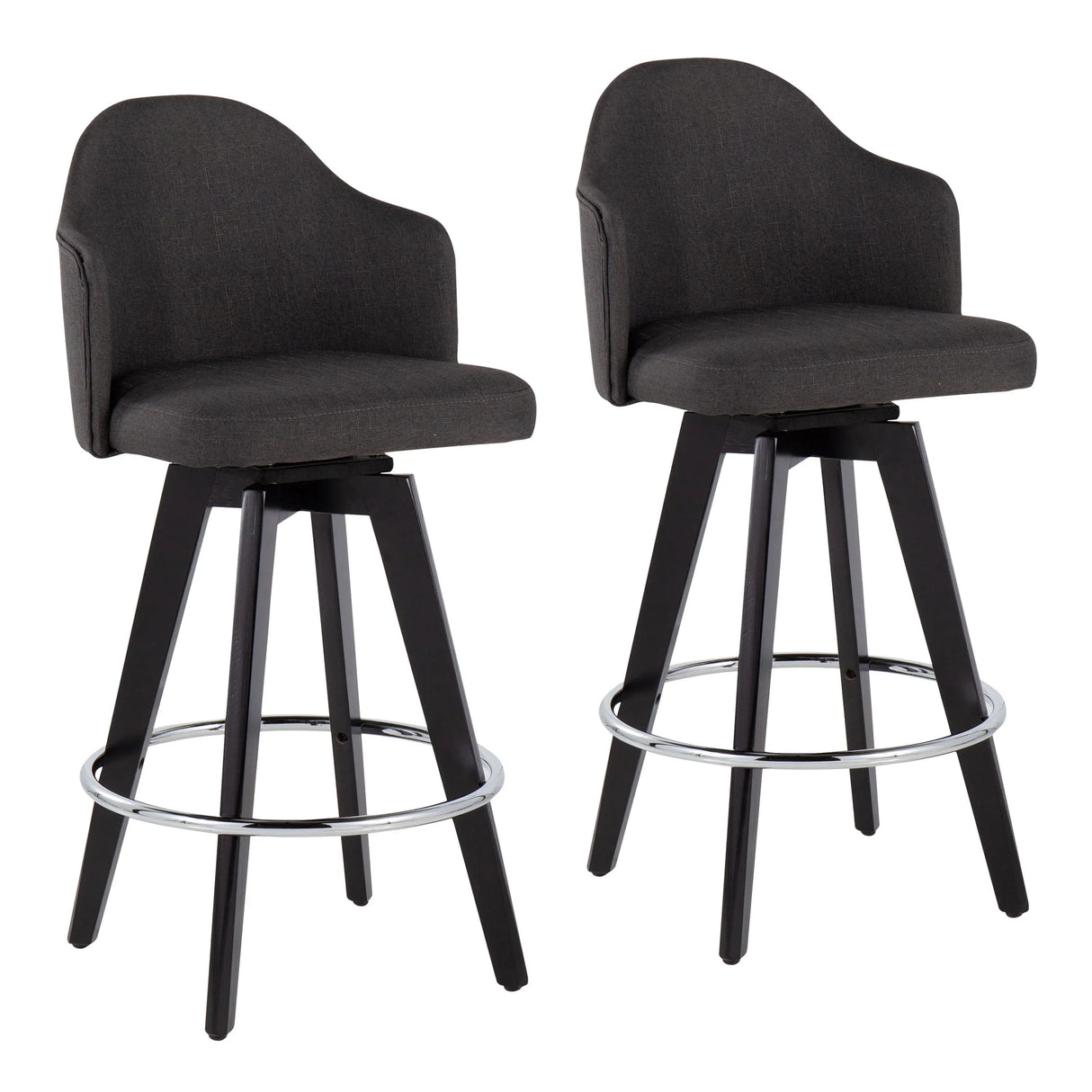 Ahoy - Contemporary Fixed Height Counter Stool With Round Footrest (Set of 2) - Furniture Home Direct