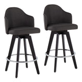 Ahoy - Contemporary Fixed Height Counter Stool With Round Footrest (Set of 2) - Furniture Home Direct