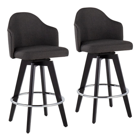 Ahoy - Contemporary Fixed Height Counter Stool With Round Footrest (Set of 2) - Furniture Home Direct