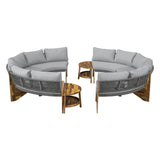 6 - Person Outdoor Sectional with Cushions and Coffee Table - Furniture Home Direct