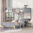 Full Over Full Bunk Bed With Desk - Furniture Home Direct