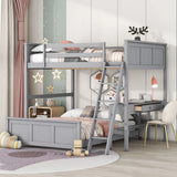 Full Over Full Bunk Bed With Desk - Furniture Home Direct