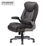 Bonded Leather Upholstered Office Chair With Adjustable Height And Armrest - Gray - Furniture Home Direct