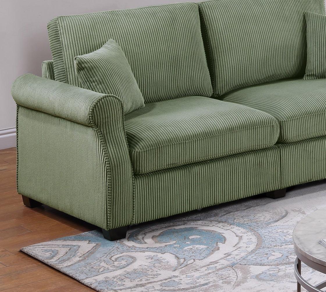 2 PC Living Room Set Including Sofa and love Seat With Pillows -Sage Green - Furniture Home Direct