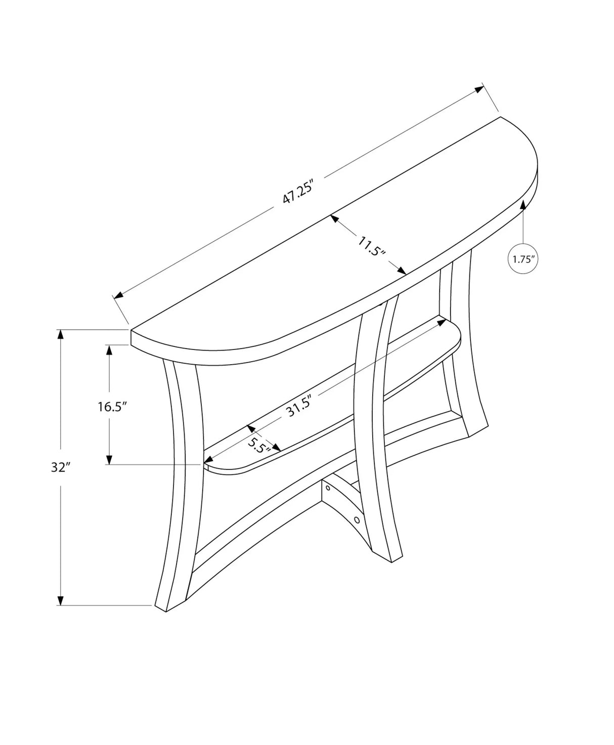 Accent Console Table For Entryway, Stylish - Taupe - Furniture Home Direct