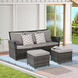 3 Piece Outdoor Wicker Set - Furniture Home Direct