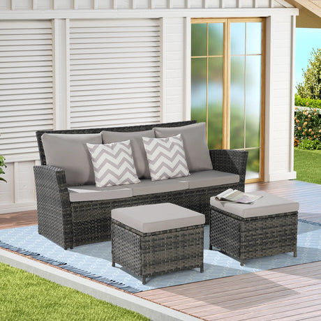 3 Piece Outdoor Wicker Set - Furniture Home Direct
