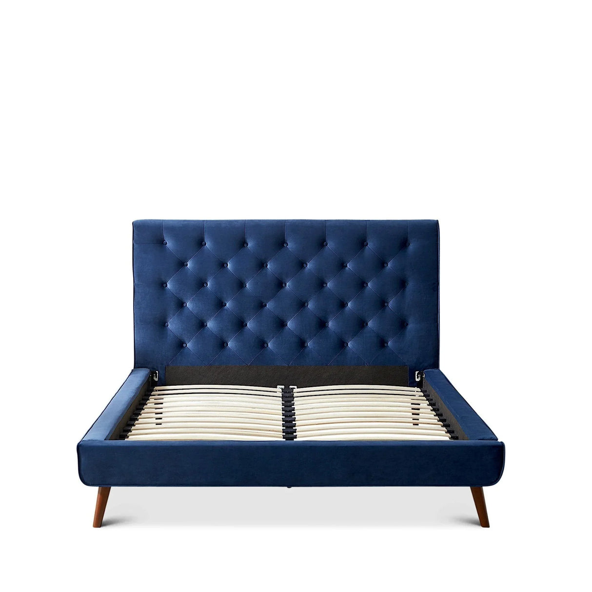 Dillon - Mid-Century Velvet Platform Bed - Furniture Home Direct
