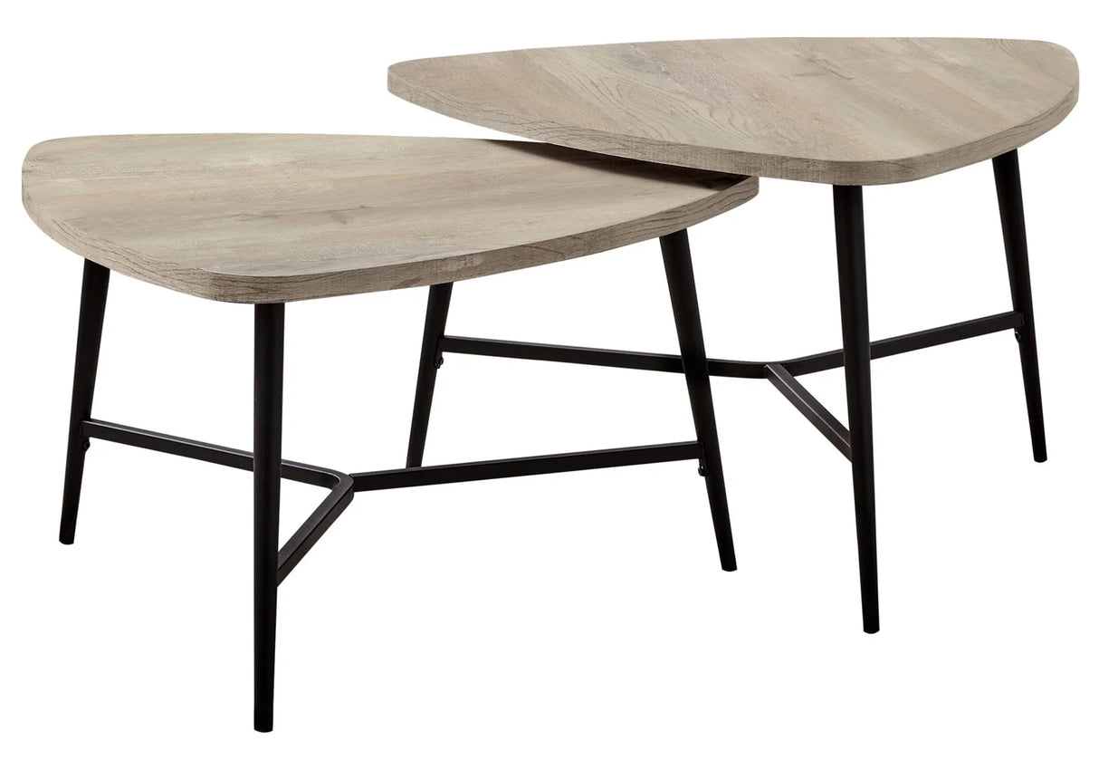 Table Set, Coffee, End, Side, Accent, Living Room / Beige Laminate, Contemporary, Modern (Set of 2) - Taupe - Furniture Home Direct