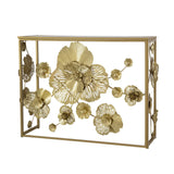 Console Table With Mirrored Glass Top, Modern Entryway Table For Living Room Foyer Entryway - Gold - Furniture Home Direct