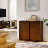 Sideboard, Buffet Cabinet With 2 Outlet Holes, Storage Cabinet For Entryway, Hallway, Living Room, Kitchen, Dining Room, Bedroom - Walnut - Furniture Home Direct