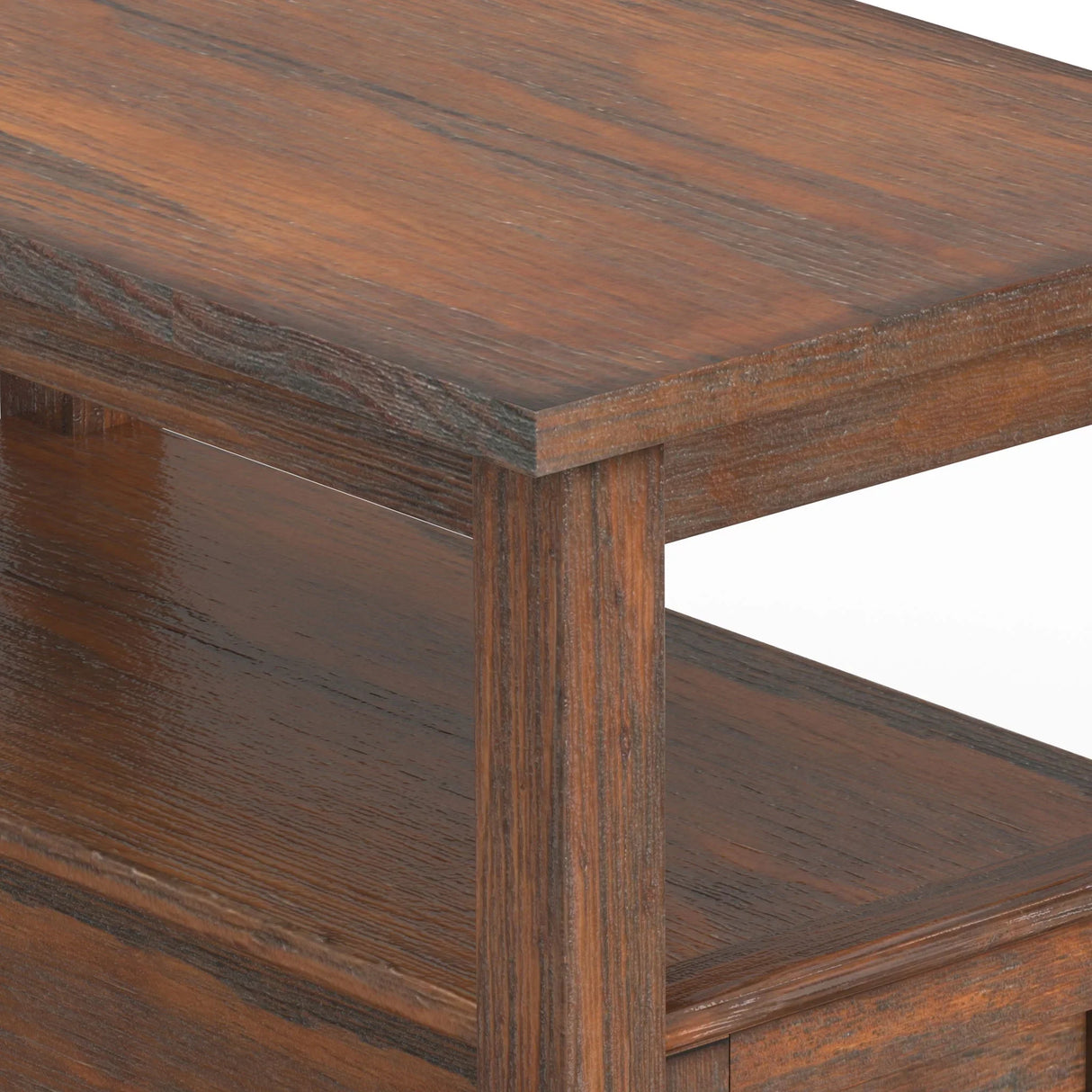 Warm Shaker - Narrow Side Table - Distressed Charcoal Brown - Furniture Home Direct