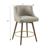 Swivel Counter Stool With Antique Bronze Detailing - Beige Multi - Furniture Home Direct