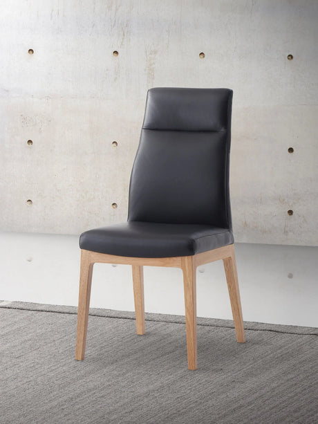 Raquan - Leather Side Chair (Set of 2) - Black Pu - Furniture Home Direct