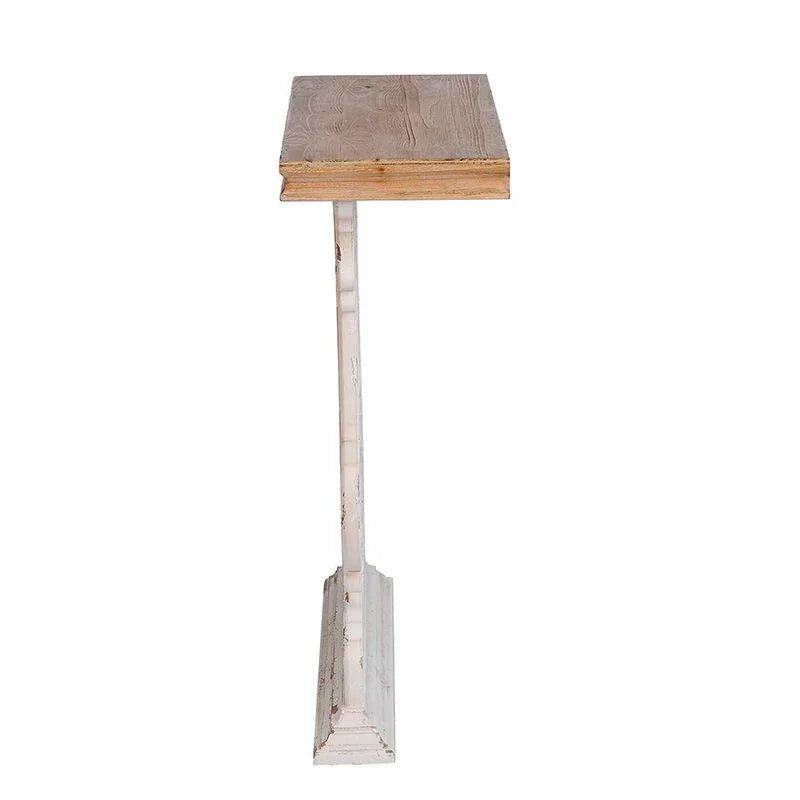Classic Vintage Wash Console Table With Wood Top - Brown / Antique White - Furniture Home Direct