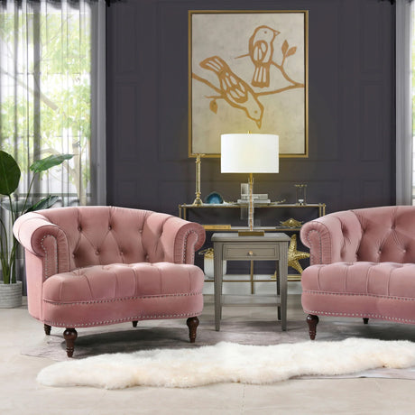 La Rosa - Victorian Tufted Upholstered Accent Chair - Furniture Home Direct