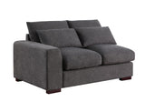Tatman - Linen Blend Sectional With 2 Ottomans - Dark Gray - Furniture Home Direct