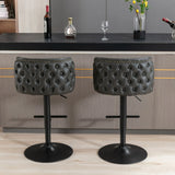 Counter Height Bar Stools Tufted Upholstered Dark Gray - Furniture Home Direct