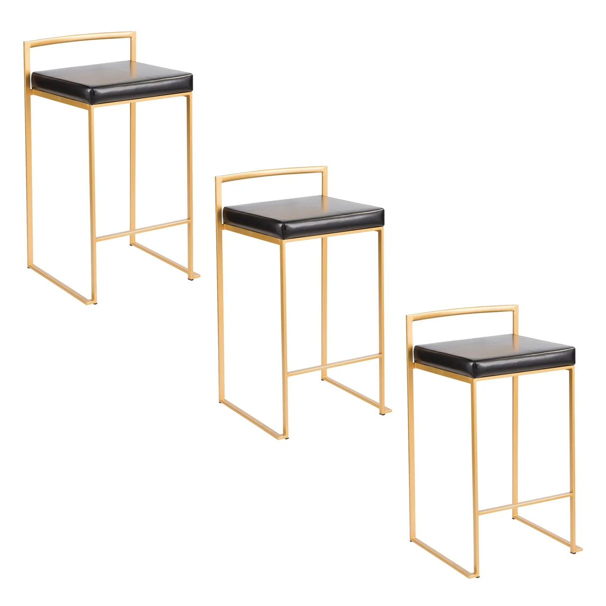 Fuji - Contemporary / Glam Design Counter Stool (Set of 2) - Furniture Home Direct