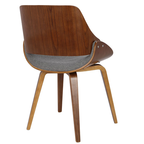 Fabrizzi - Mid-Century Modern Dining / Chair (Set of 2) - Walnut / Gray - Furniture Home Direct