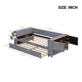 Upholstered Bed With Storage And Twin Trundle, USB Charging Ports - Furniture Home Direct