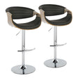Symphony - Mid Century Modern Adjustable Barstool With Swivel & Rounded T Footrest (Set of 2) - Furniture Home Direct