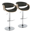 Symphony - Mid Century Modern Adjustable Barstool With Swivel & Rounded T Footrest (Set of 2) - Furniture Home Direct