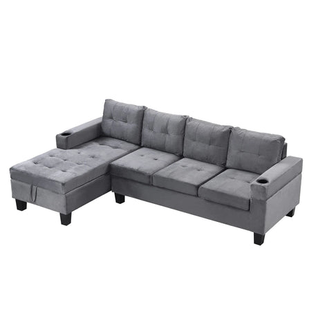 Modern Sectional Sofa Set With L Shape Chaise Lounge And Storage - Furniture Home Direct