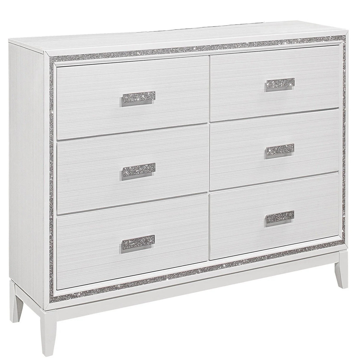 Almera - 5 Piece Bedroom Set With LED Lighting And Glitter Details - Furniture Home Direct