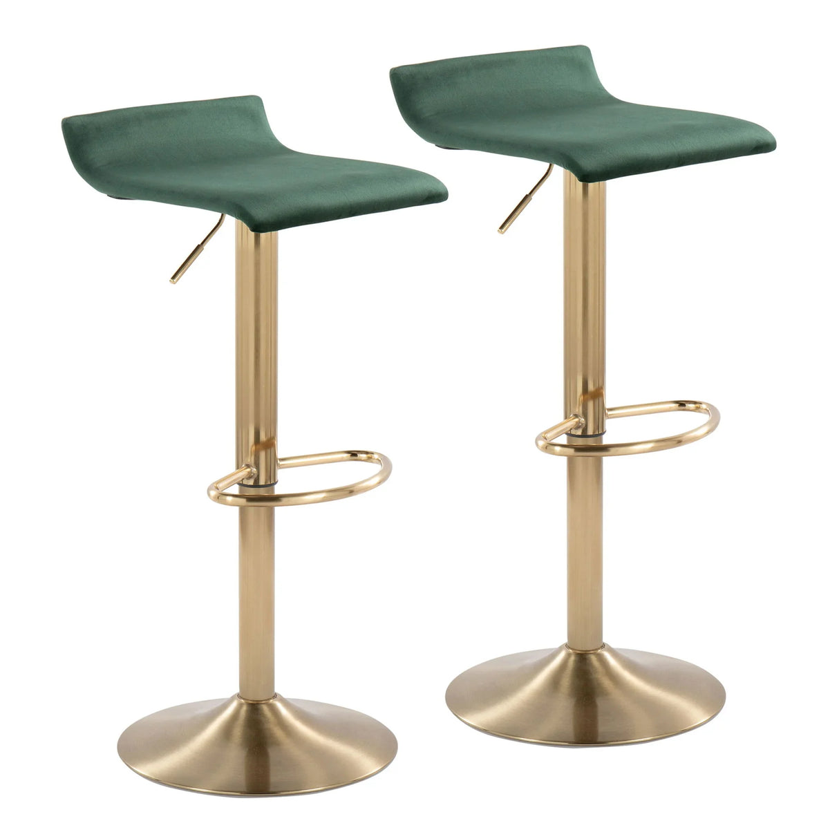 Ale - Contemporary Adjustable Height Barstool With Swivel With Oval Footrest (Set of 2) - Furniture Home Direct