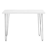 Mid-Century Modern Hairpin Leg Computer Desk - White - Furniture Home Direct