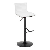 Mason - Contemporary Adjustable Barstool With Swivel With Straight T Footrest (Set of 2) - Furniture Home Direct