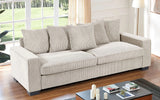 Luxe Corduroy Sofa With 5 Matching Toss Pillows, Sleek Design, Spacious And Comfortable 3 Seater Couch - Furniture Home Direct