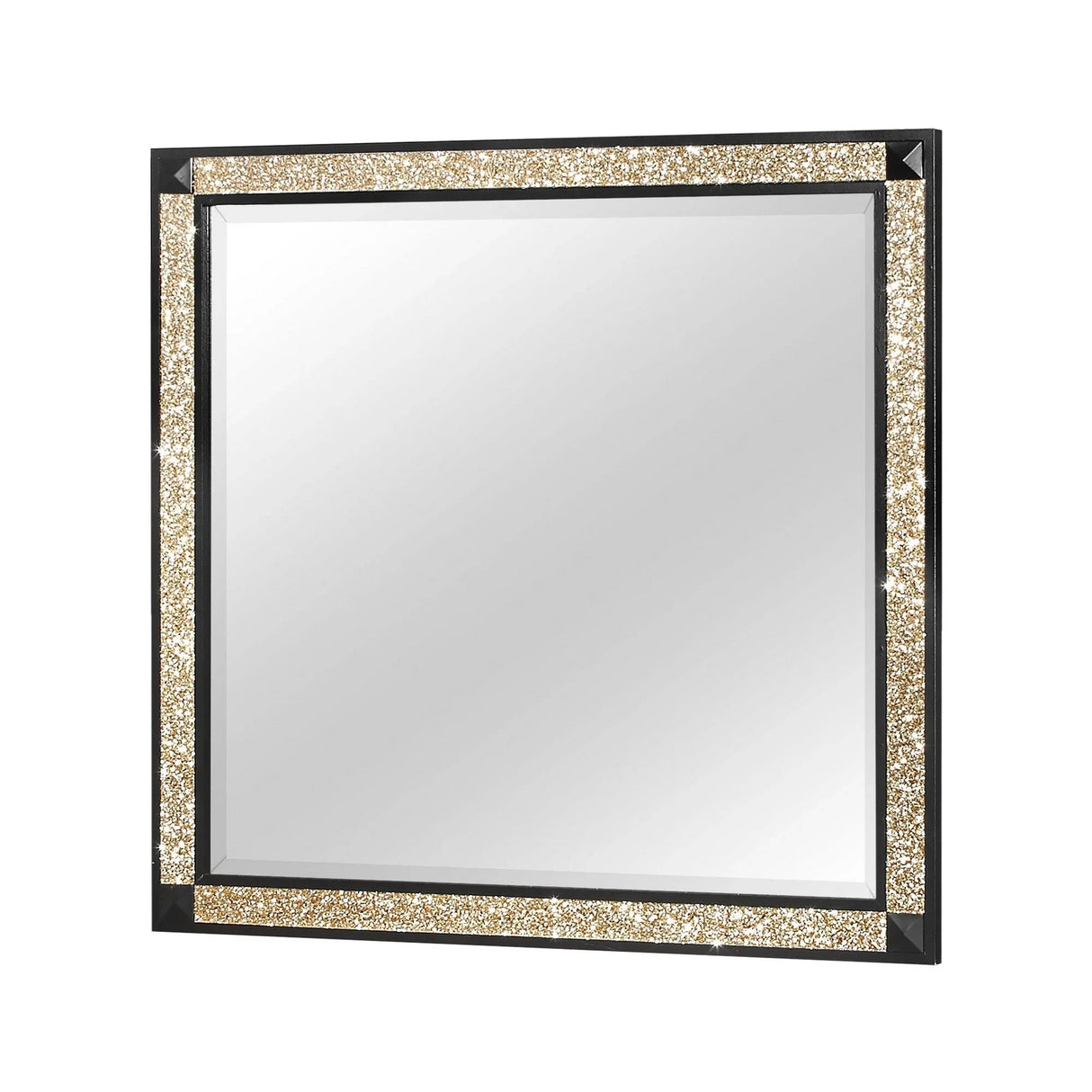 Lively - Mirror With Glitter Detail - Black - Furniture Home Direct
