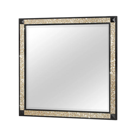 Lively - Mirror With Glitter Detail - Black - Furniture Home Direct