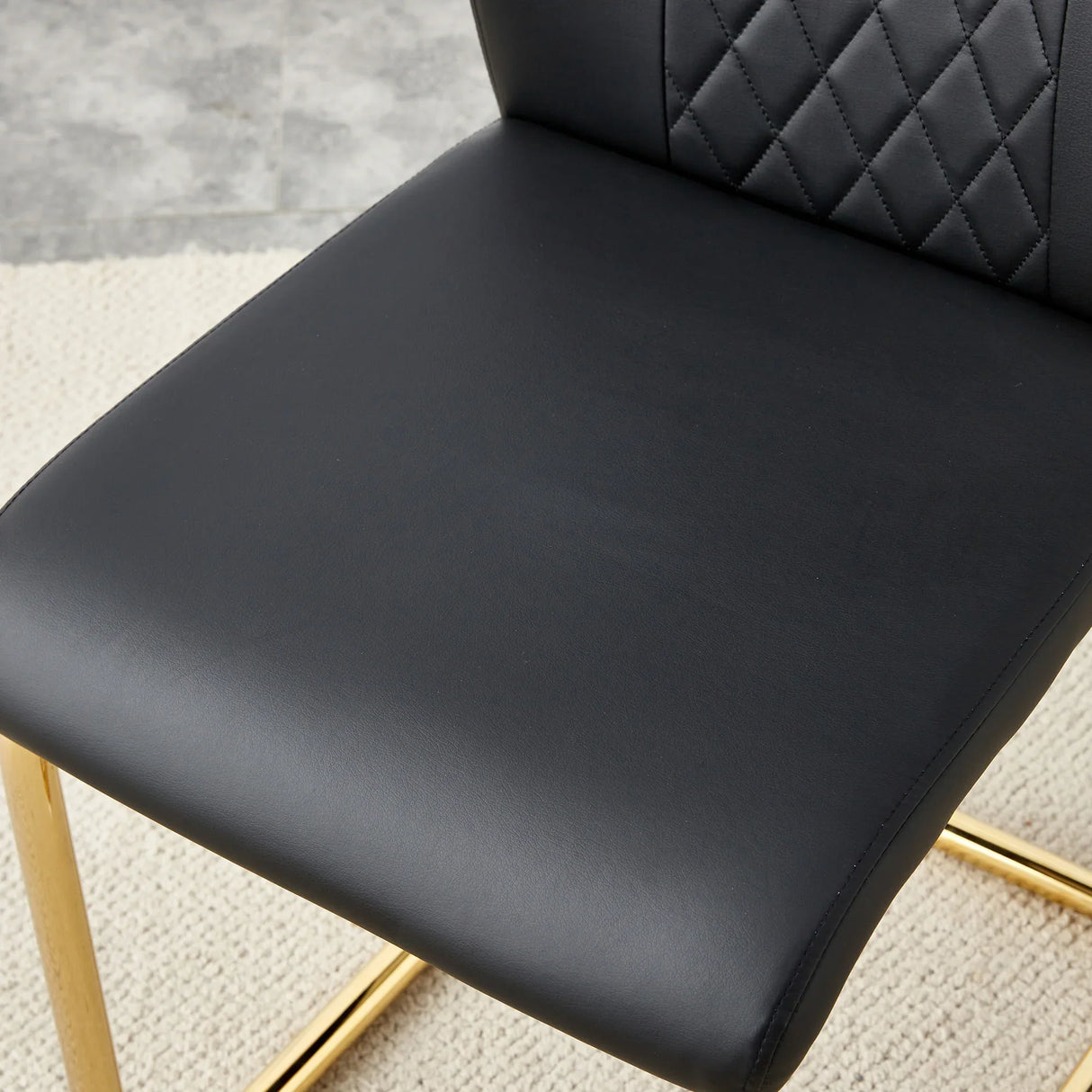 Dining Set Round Glass Table Six Faux Leather Chairs Black - Furniture Home Direct