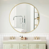 Wall Circular Mirror Metal Framed Mirror Round Vanity Mirror Dressing Mirror, For Bathroom, Living Room, Bedroom Wall Decor - Furniture Home Direct