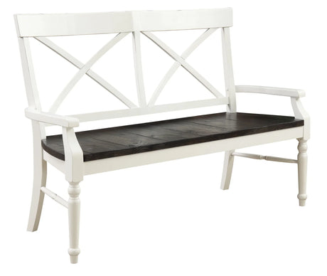 Mountina - Bench - Brown / White - Furniture Home Direct