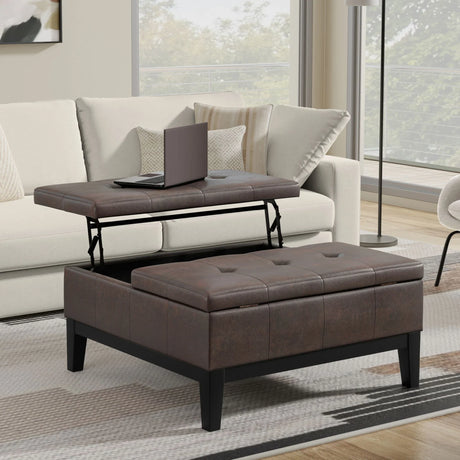 Dover - Multifunctional Lift Top Coffee Table Storage Ottoman - Furniture Home Direct