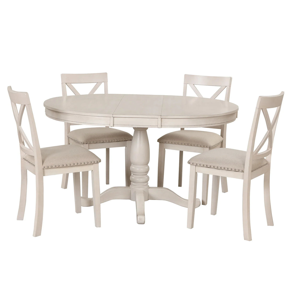 Modern Dining Table Set For 4, Round Table And 4 Kitchen Room Chairs, 5 Piece Kitchen Table Set For Dining Room, Dinette, Breakfast Nook - Furniture Home Direct