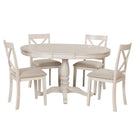 Modern Dining Table Set For 4, Round Table And 4 Kitchen Room Chairs, 5 Piece Kitchen Table Set For Dining Room, Dinette, Breakfast Nook - Furniture Home Direct