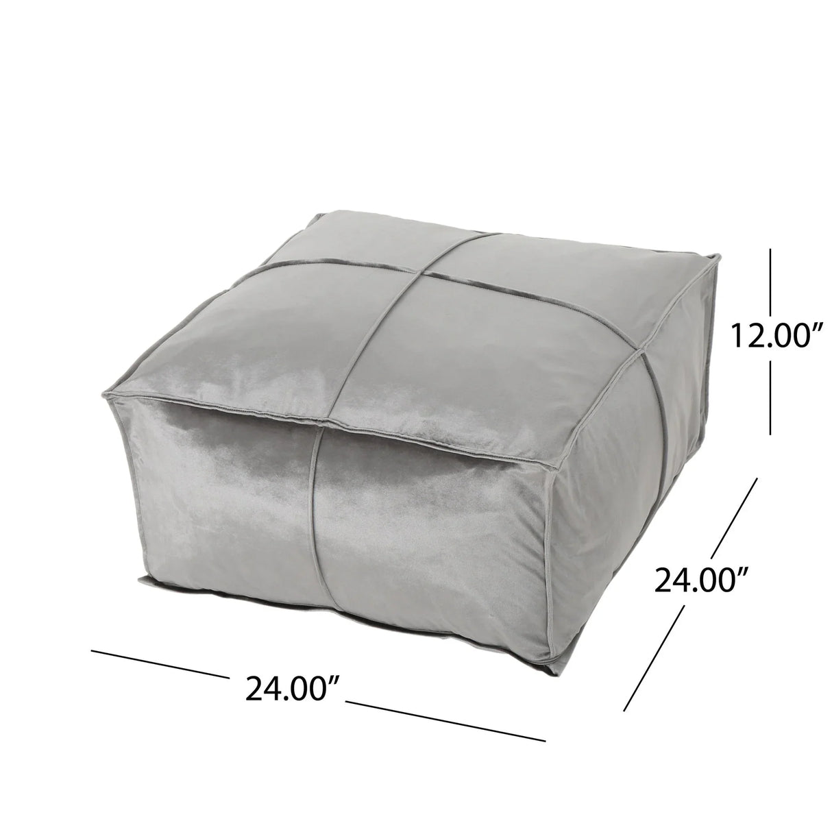 Nati - Square Pouf Ottoman And Floor Cushion - Smoke - Furniture Home Direct