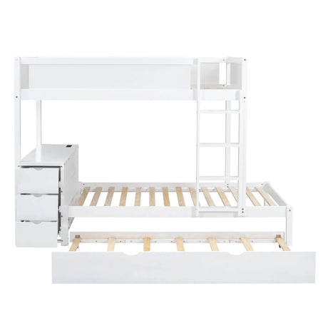 Bunk Bed With Twin Size Trundle, Storage And Desk - Furniture Home Direct