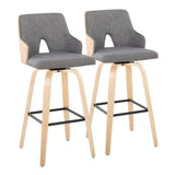 Stella - Contemporary Fixed Height Barstool With Swivel Square Footrest (Set of 2) - Furniture Home Direct