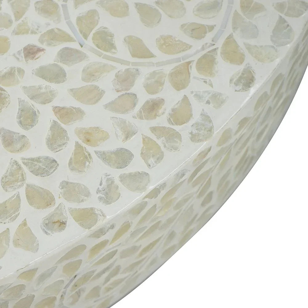 Unique Capiz Coffee Table & Pedestal Base - Furniture Home Direct