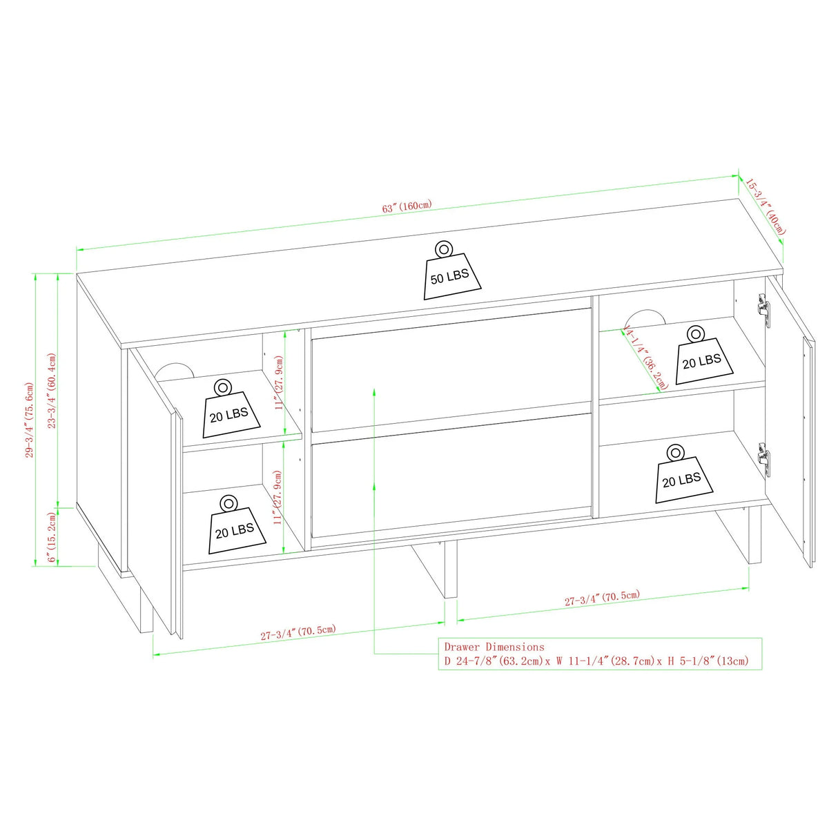 Scandi - Sideboard With Beveled Drawers - Furniture Home Direct