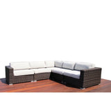 Luxurious Wicker Patio Sectional With Weather Resistant Sunbrella Cushions - Furniture Home Direct