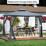 Patio Double Roof Gazebo Replacement Canopy Top Fabric - Furniture Home Direct
