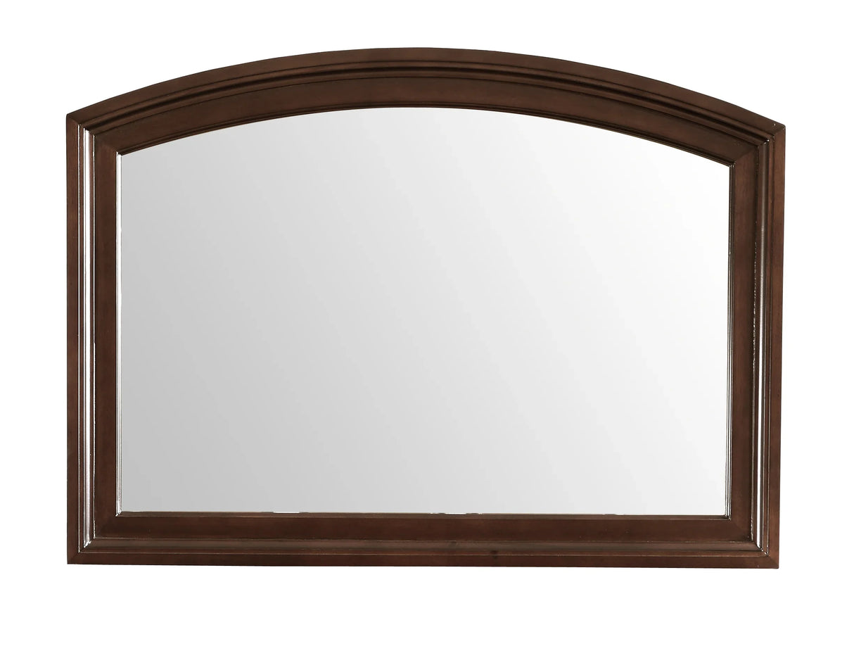 Bedroom Mirror Arched Wood Frame Classic Cappuccino - Furniture Home Direct