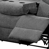 Kalen - Chenille Sofa With Drop Down Table - Gray - Furniture Home Direct